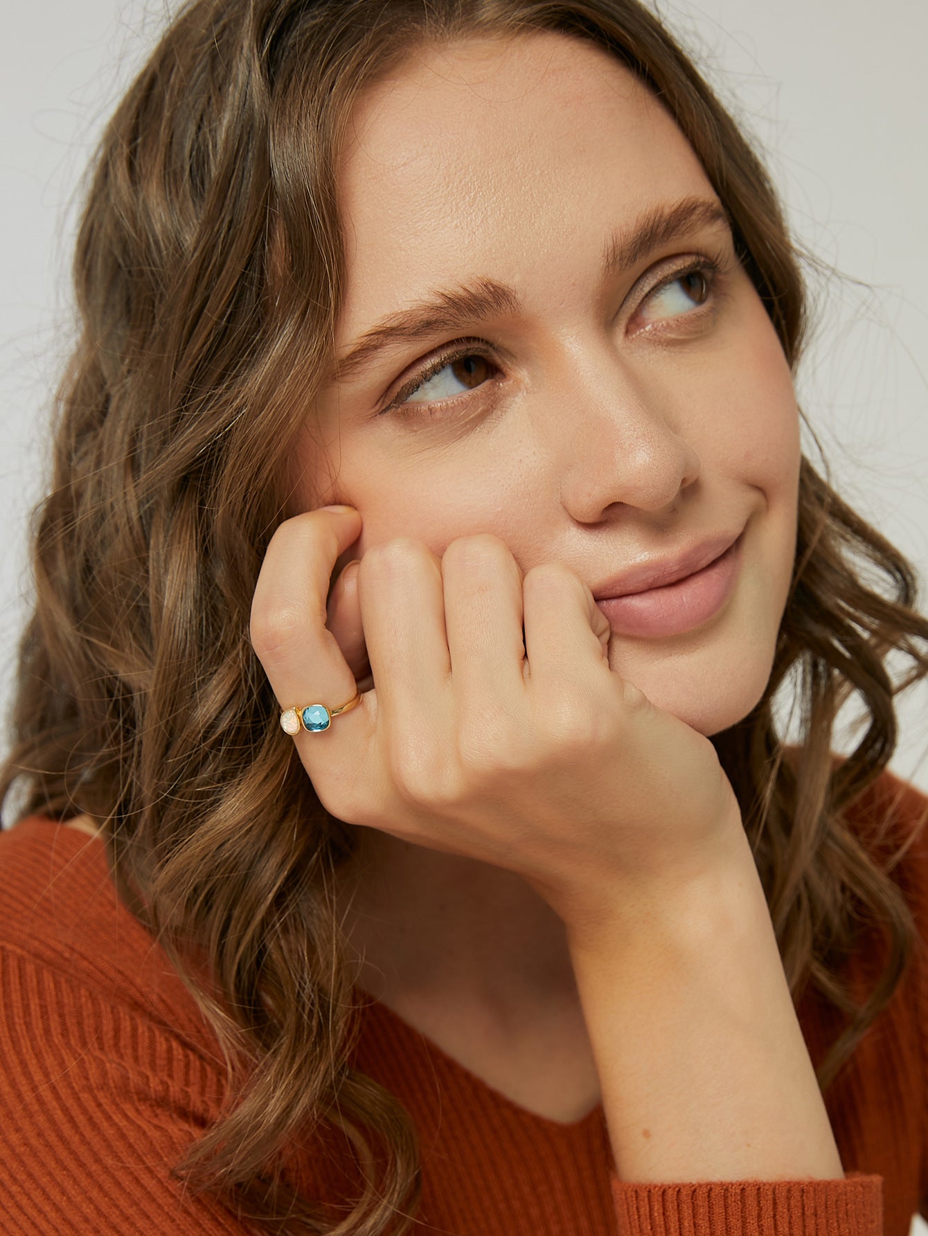 Geometric Opal Ring