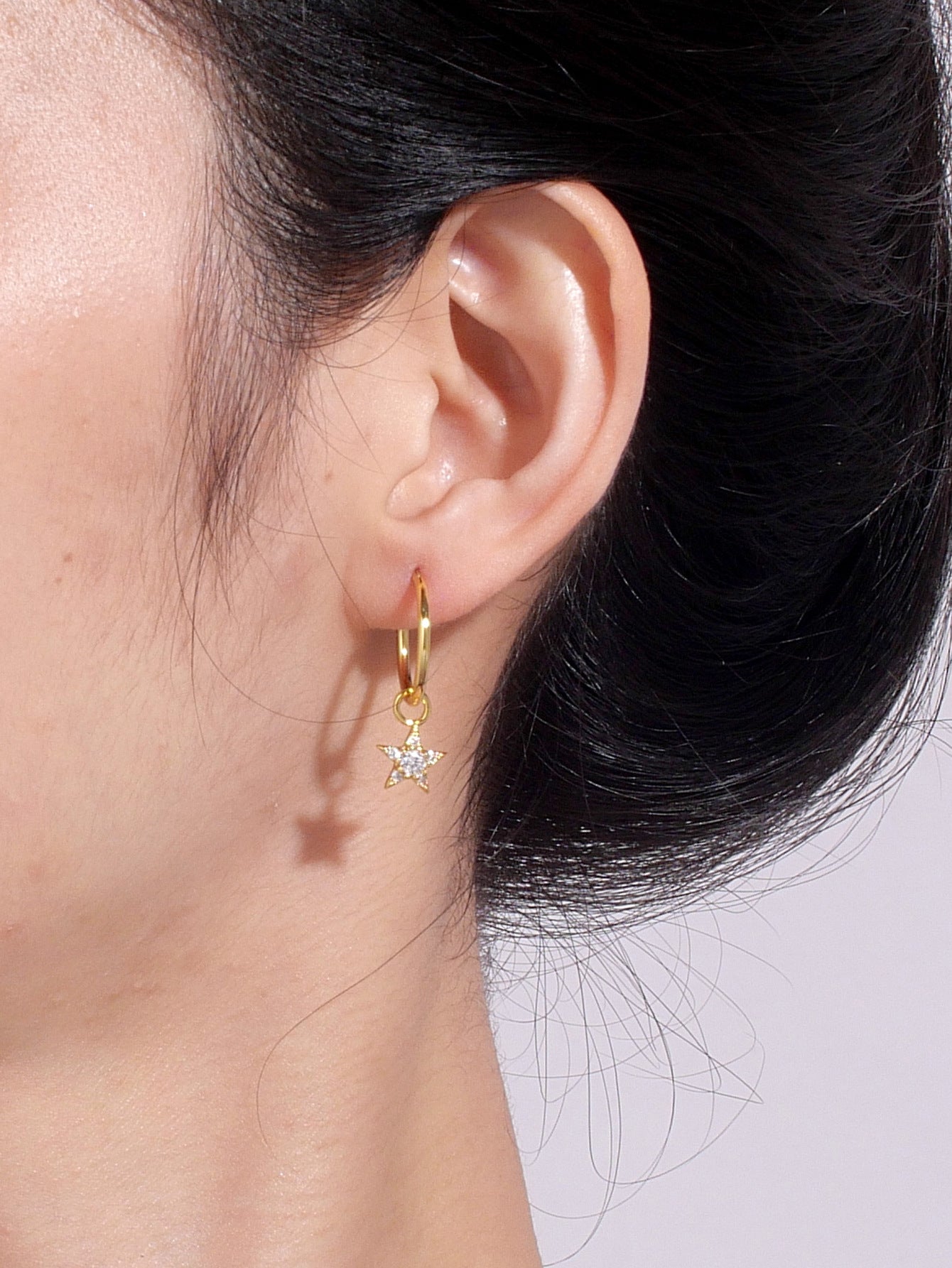 Star Zircon Drop Earrings