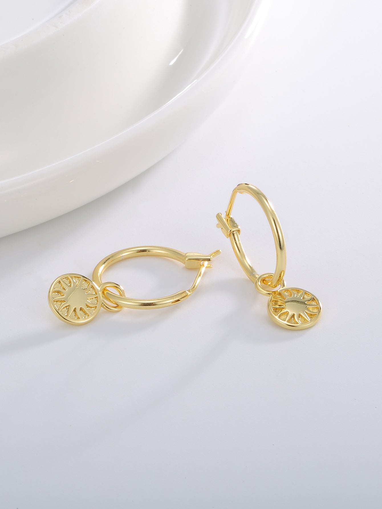 Sun-Shaped Drop Earrings