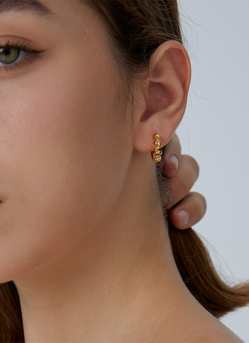 Telephone Wire Huggie Earrings