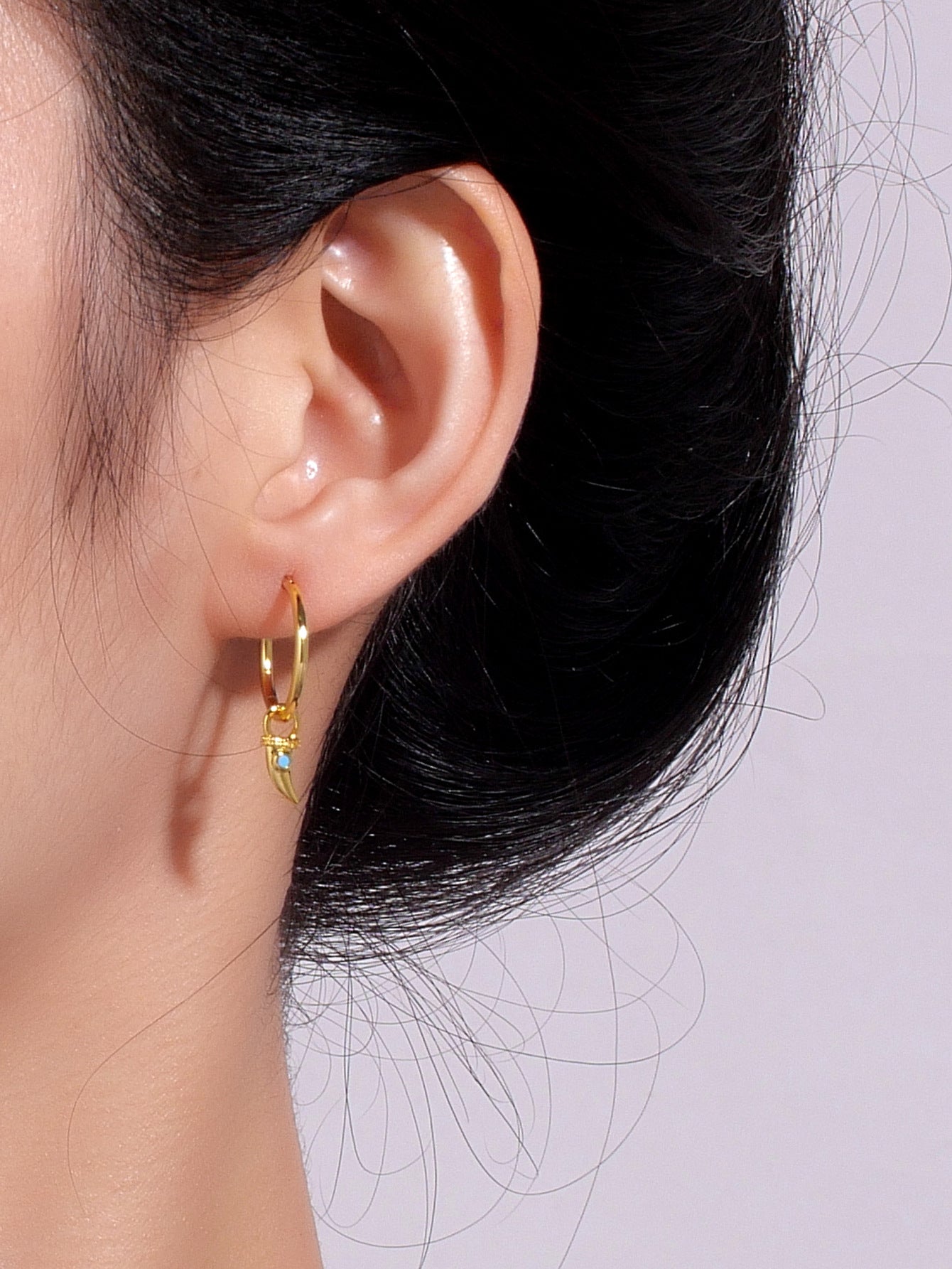 Wolf Tooth Zircon Drop Earrings