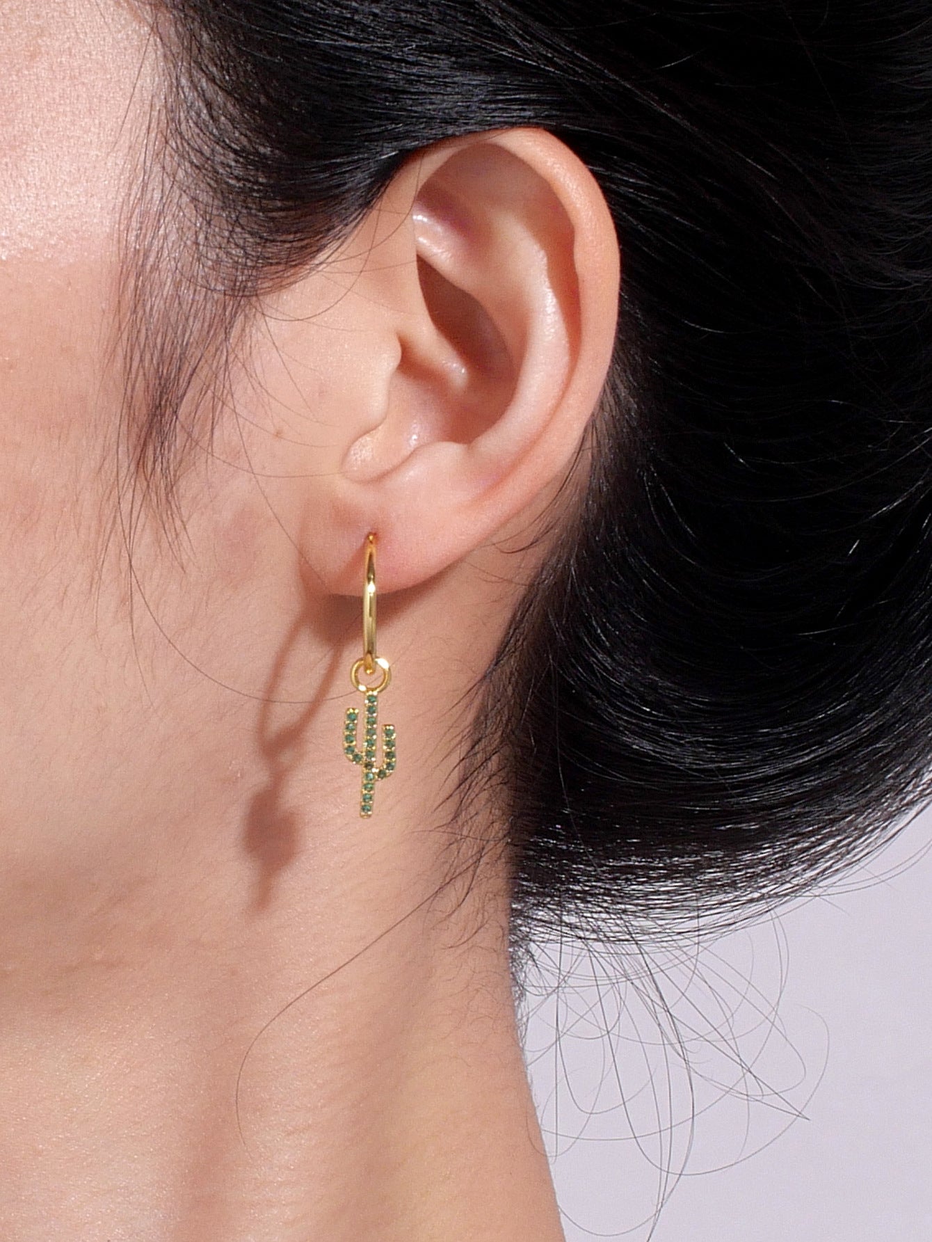 Cactus Green Zircon Drop Earrings