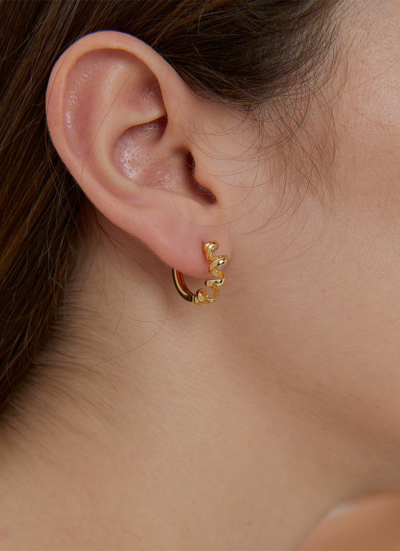 Telephone Wire Huggie Earrings