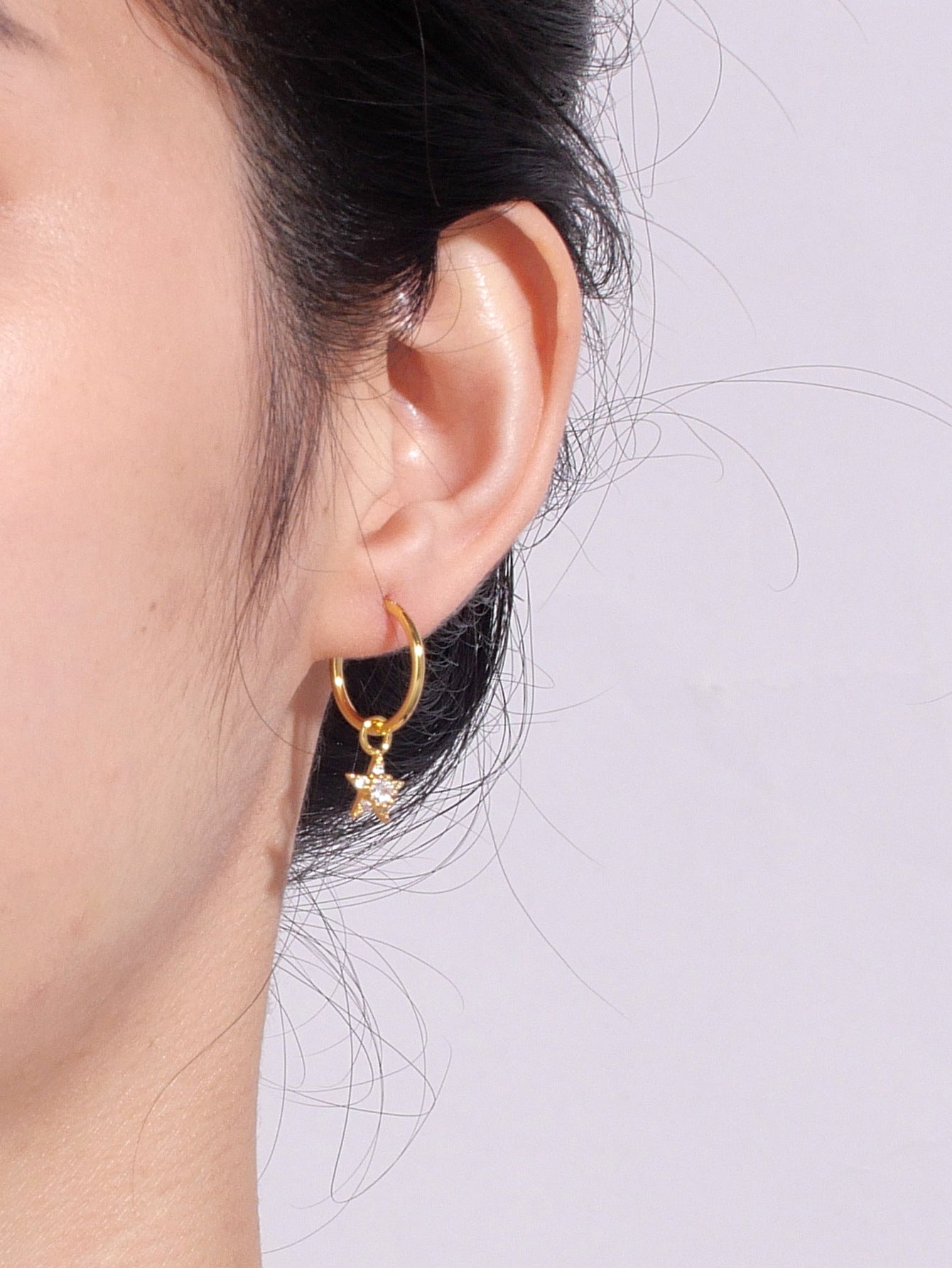 Star Zircon Drop Earrings