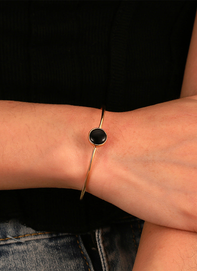 Black Enamel Cuff Bracelet