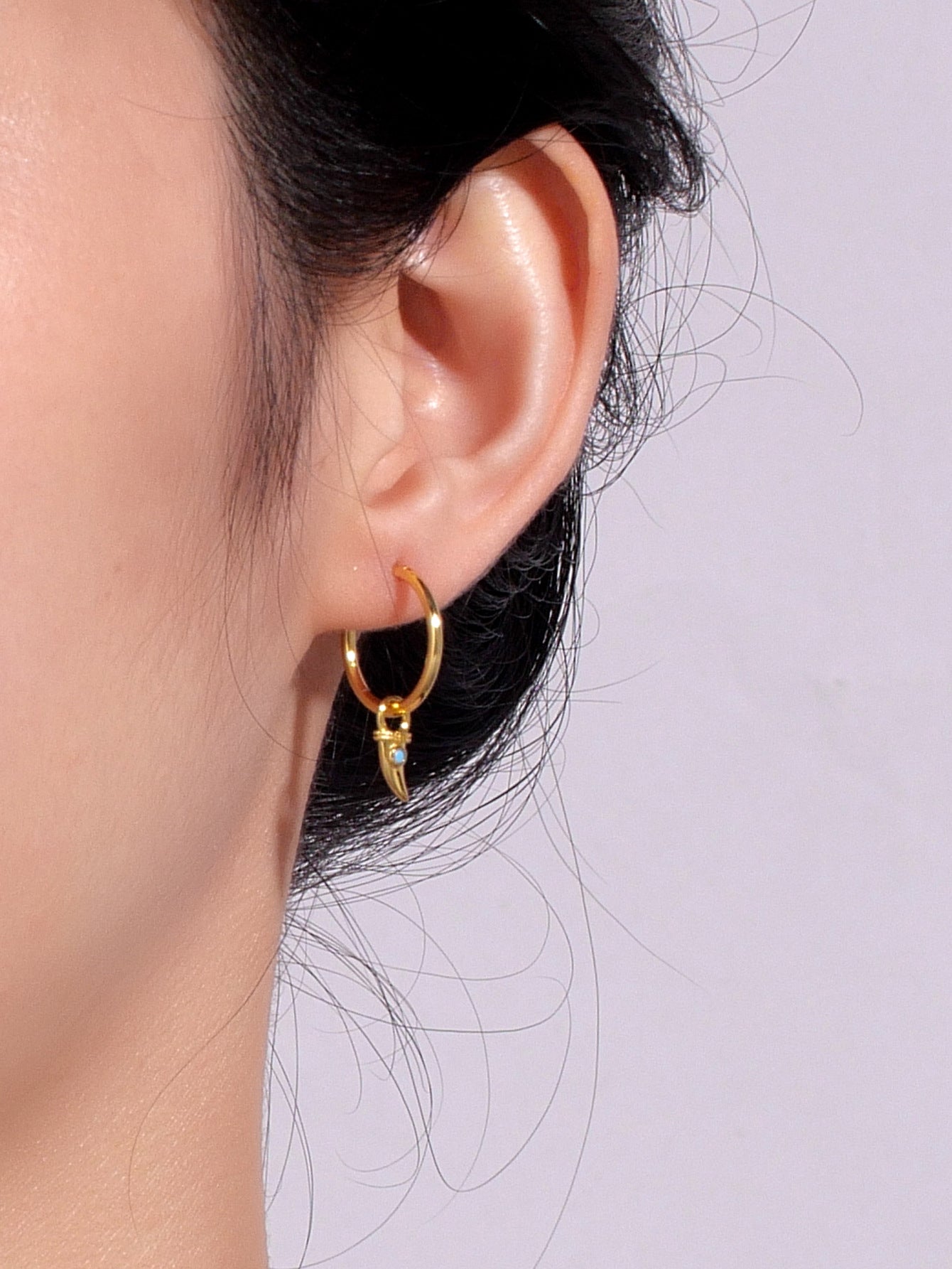 Wolf Tooth Zircon Drop Earrings
