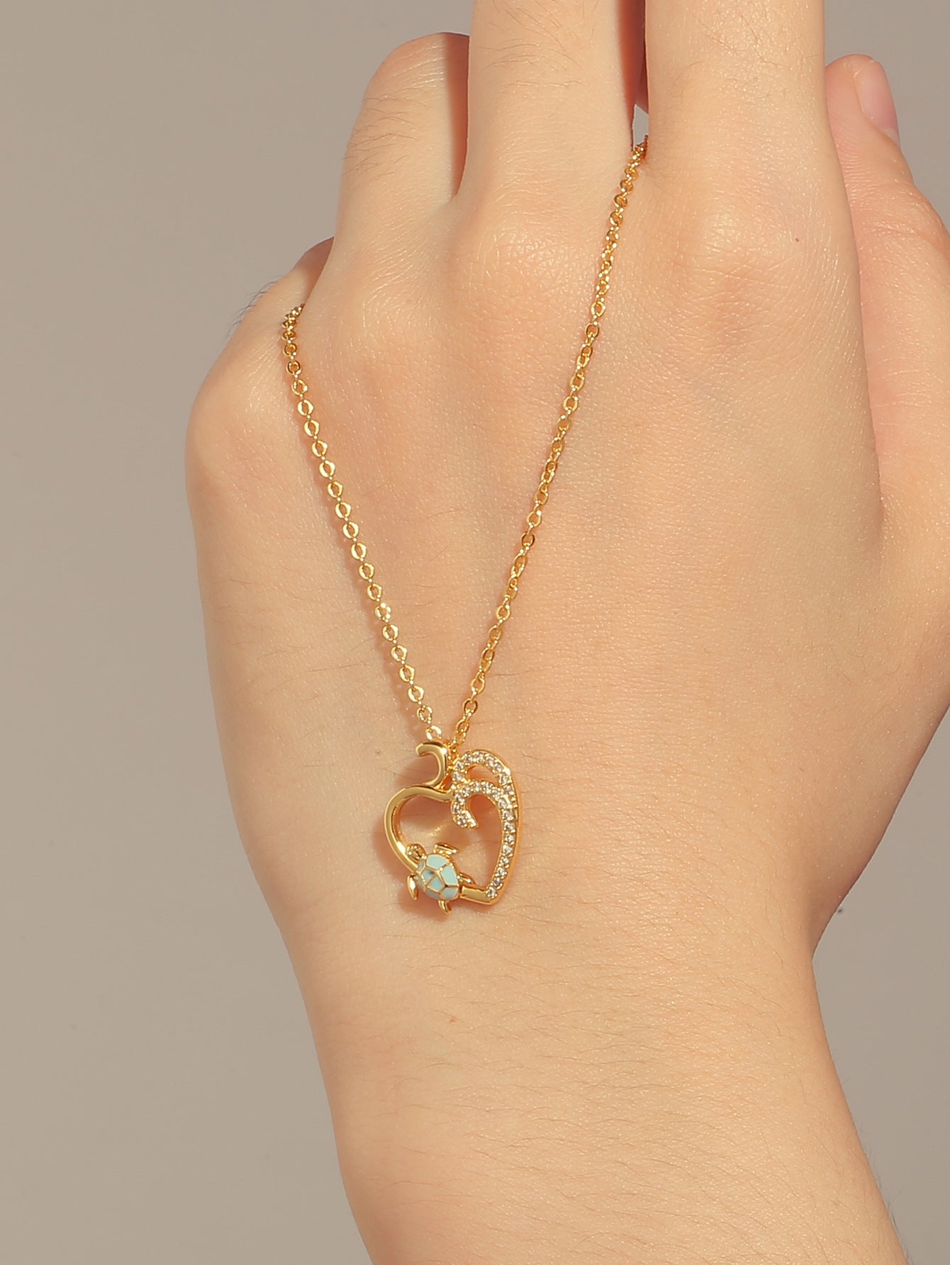 Heart-Shaped Turtle Necklace