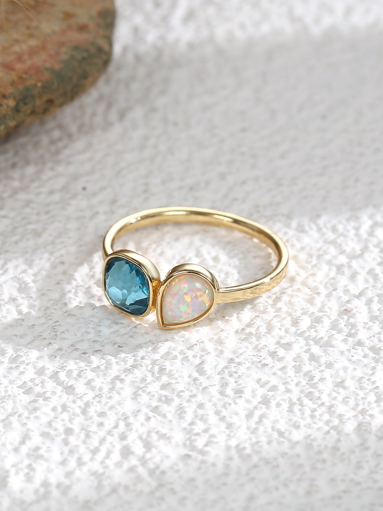 Geometric Opal Ring