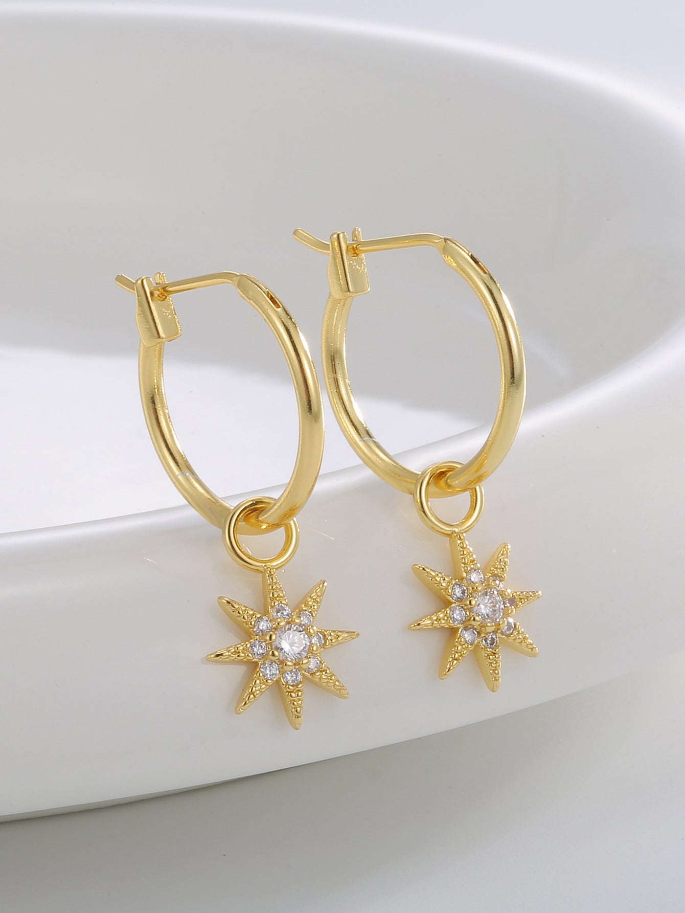 Sunflower Zircon Drop Earrings