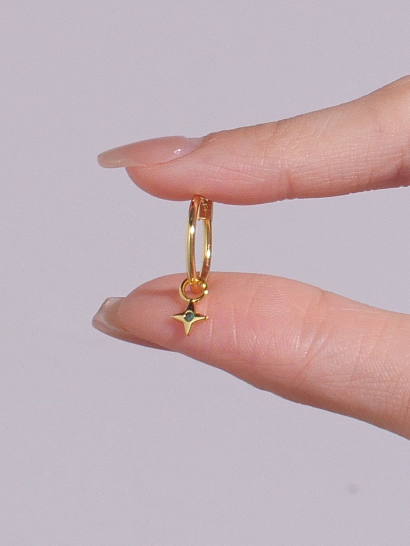 Star Green Zircon Drop Earrings