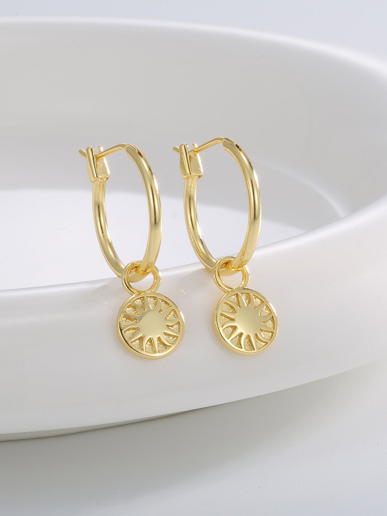 Sun-Shaped Drop Earrings