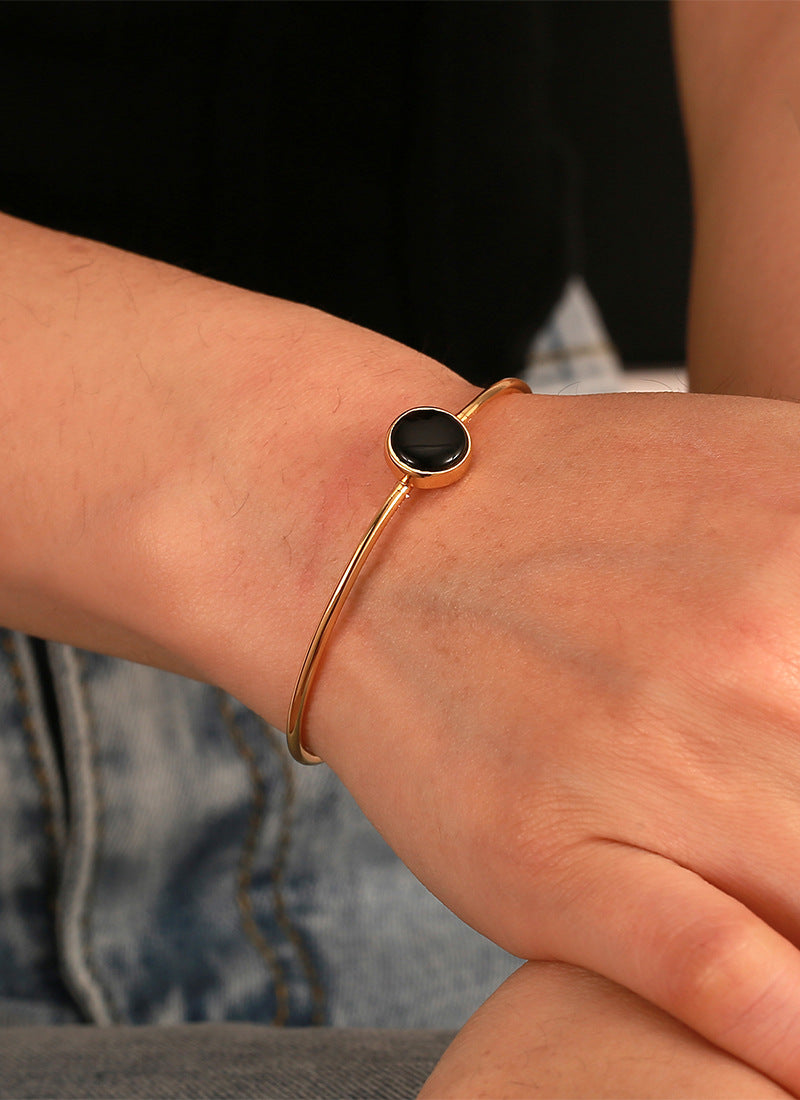 Black Enamel Cuff Bracelet
