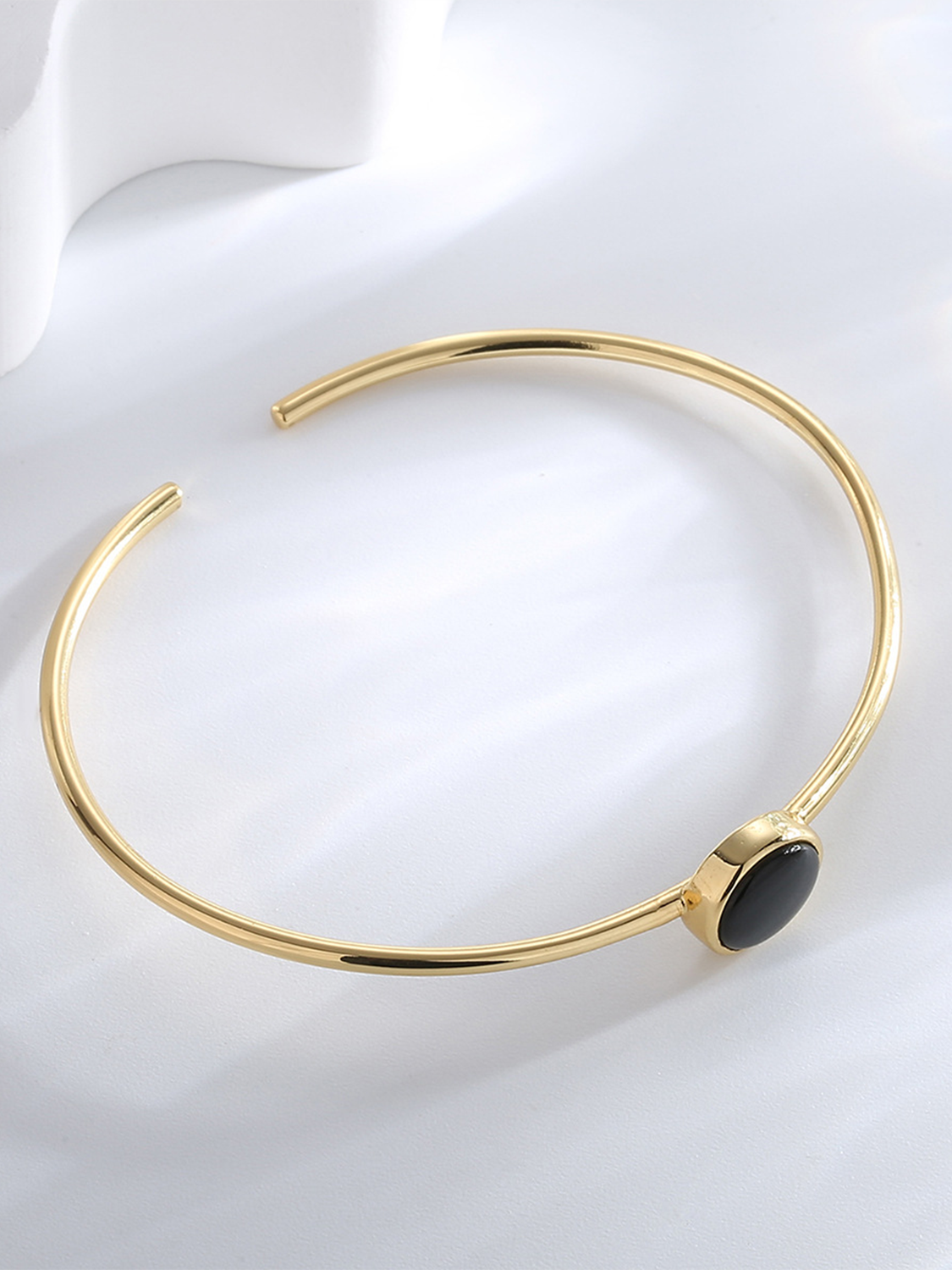 Black Enamel Cuff Bracelet