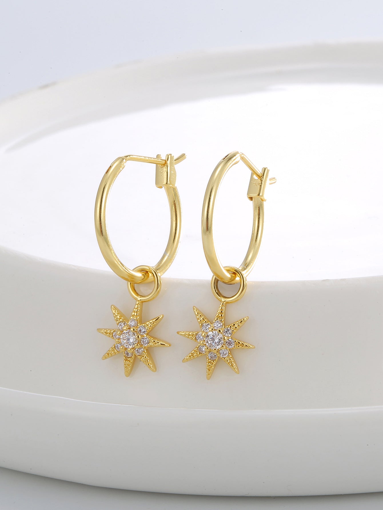 Sunflower Zircon Drop Earrings