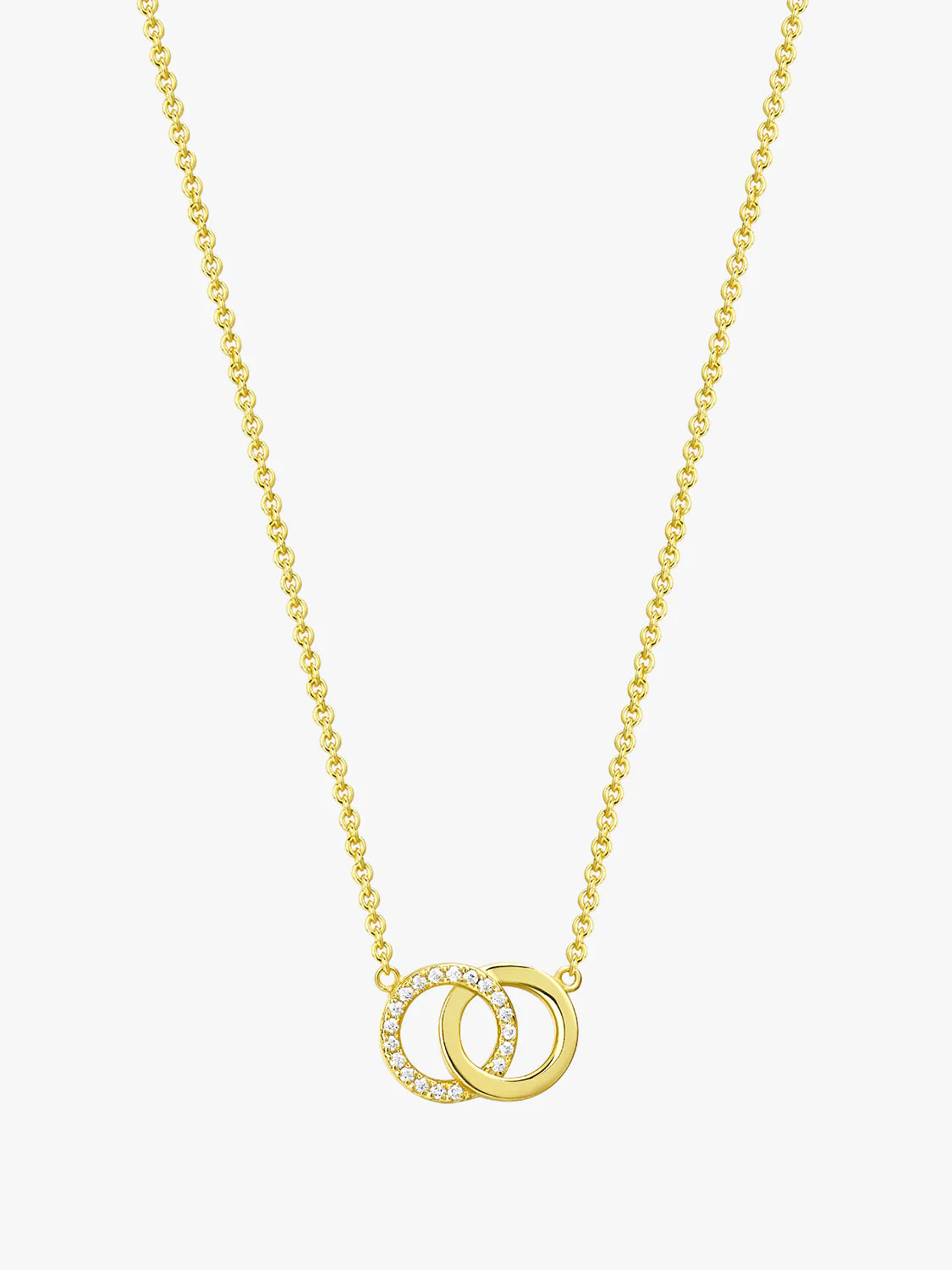 Double Circle Pave Necklace
