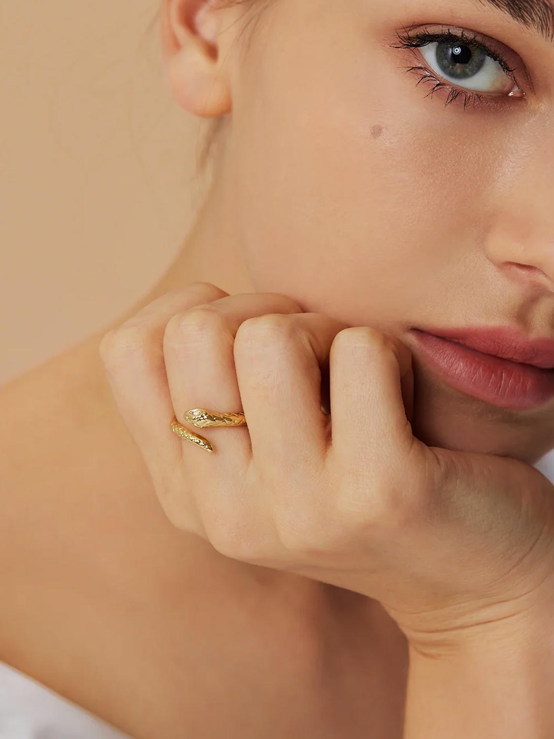 Gold Snake Open Ring