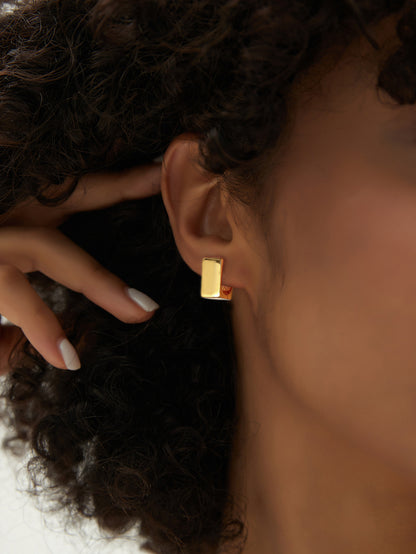 Geometric Square Huggie Earrings