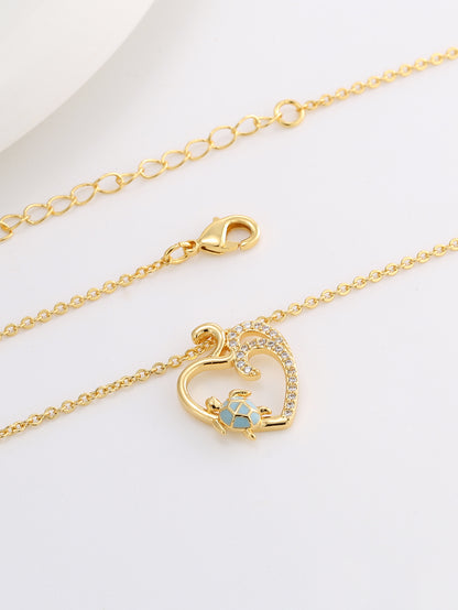 Heart-Shaped Turtle Necklace