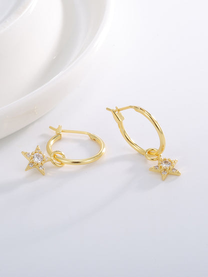 Star Zircon Drop Earrings