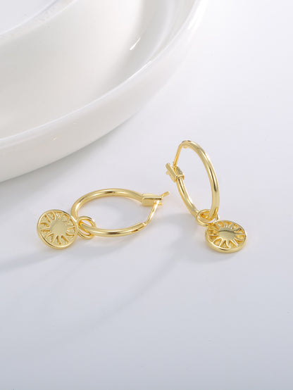 Sun-Shaped Drop Earrings