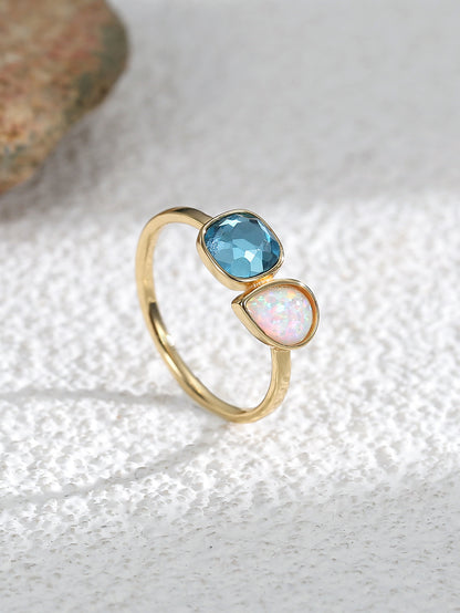 Geometric Opal Ring