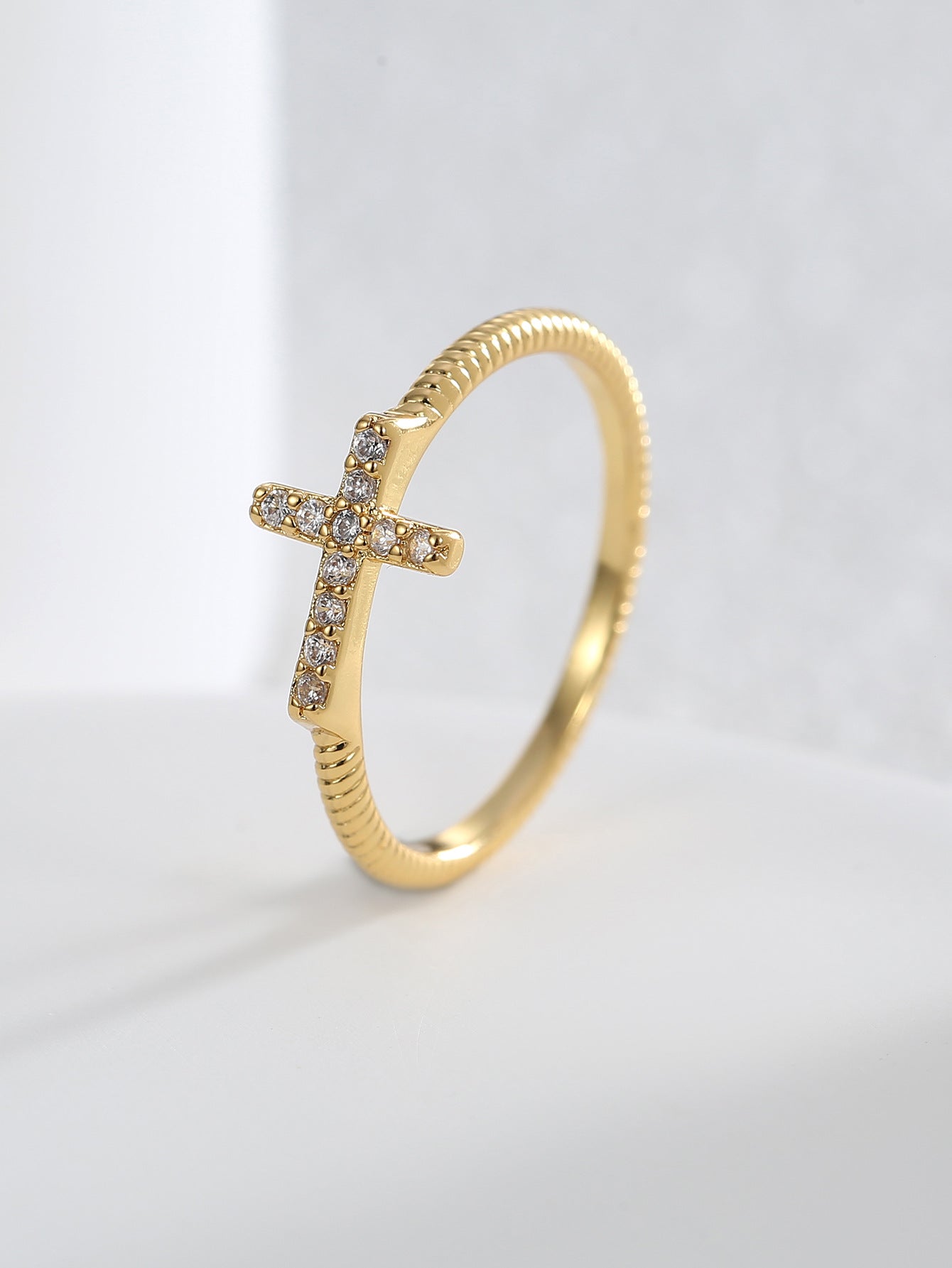 Cross Zircon Ring