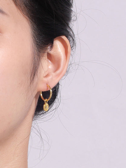 Sun-Shaped Drop Earrings