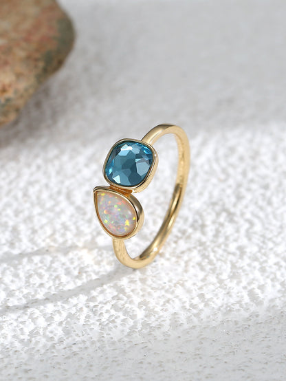 Geometric Opal Ring