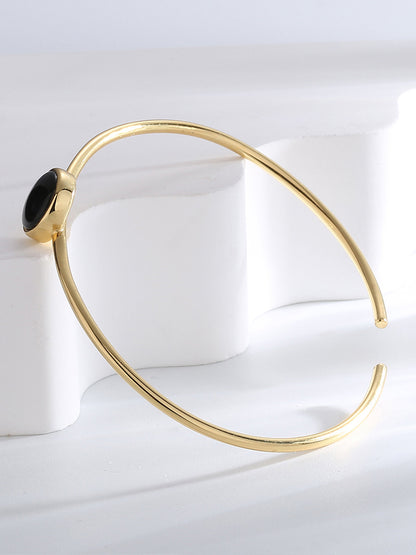 Black Enamel Cuff Bracelet