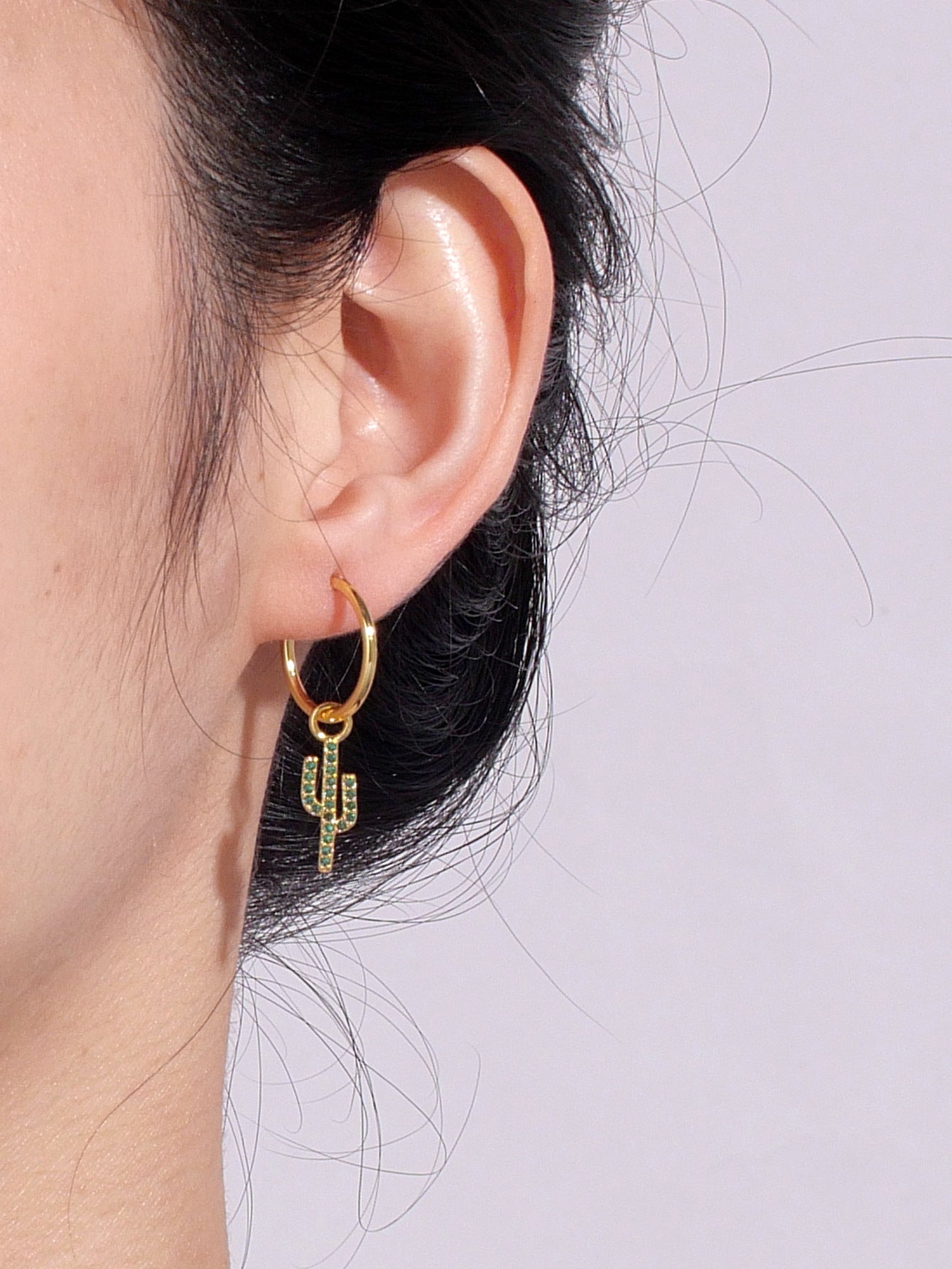 Cactus Green Zircon Drop Earrings