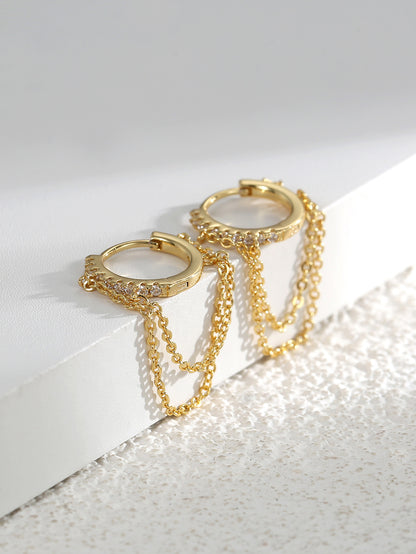 Round Chain Huggie Earrings