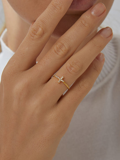 Cross Zircon Ring