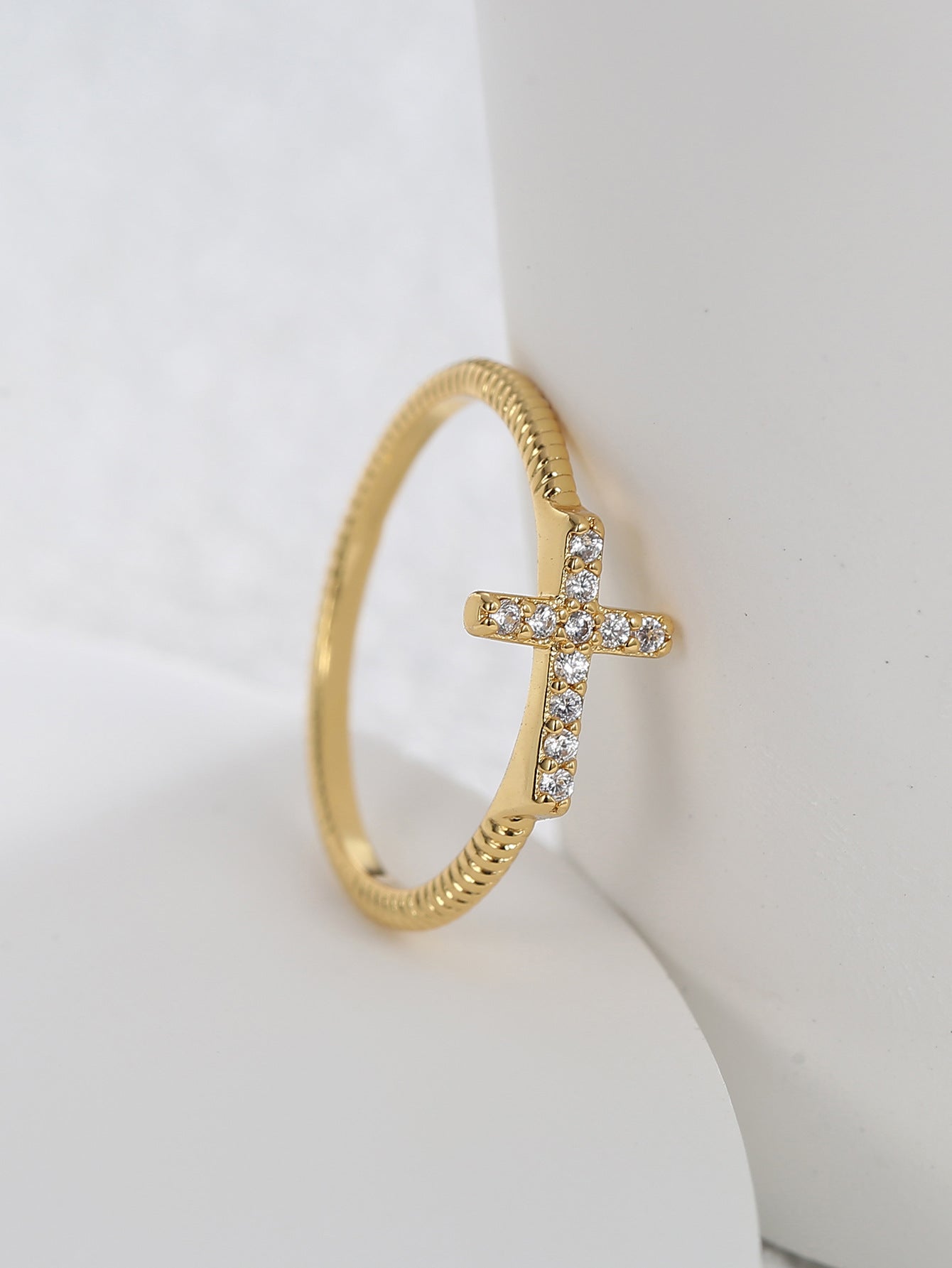 Cross Zircon Ring