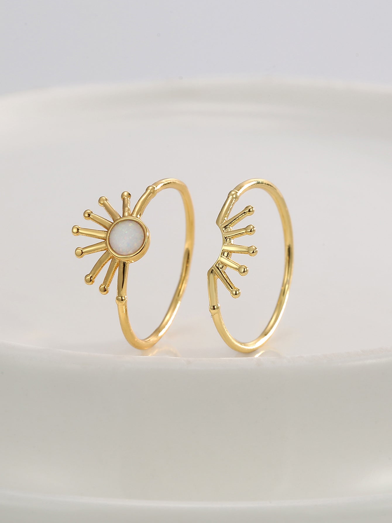 Sun Shape Ring Set