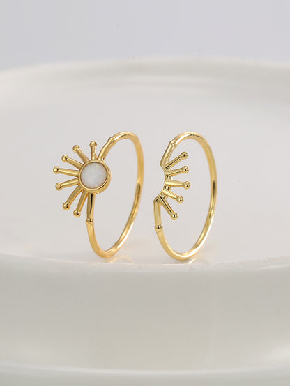 Sun Shape Ring Set