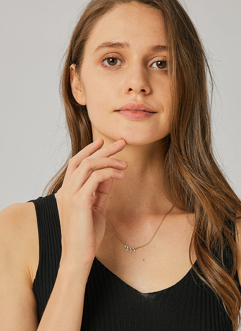Leaf Branch Pendant Necklace