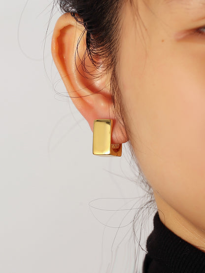 Geometric Square Huggie Earrings