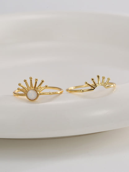 Sun Shape Ring Set