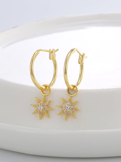 Sunflower Zircon Drop Earrings