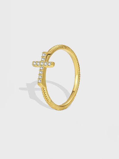 Cross Zircon Ring