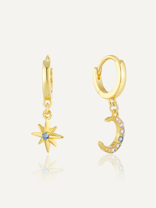 Star & Moon Drop Earrings