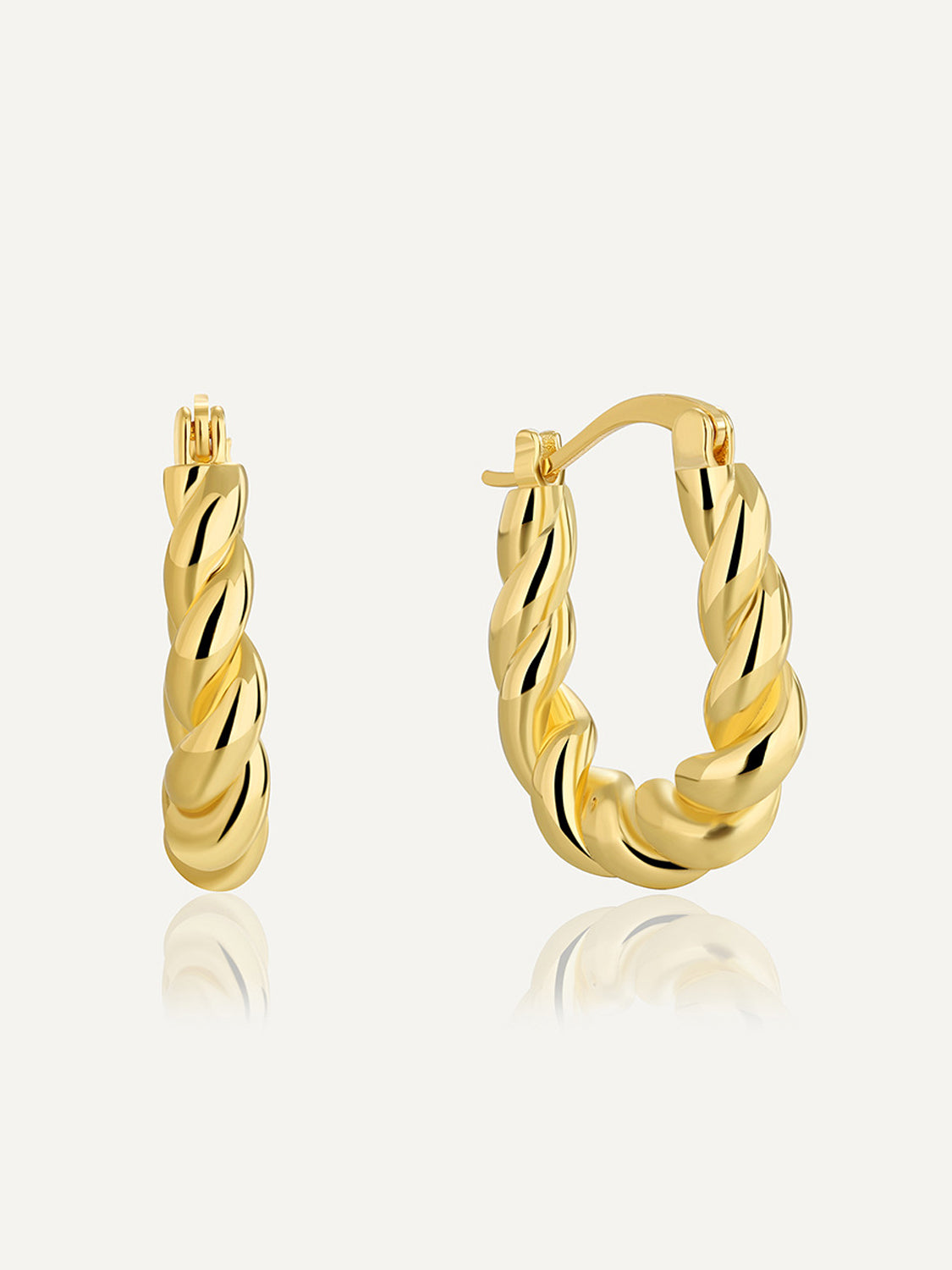 U-Shape Twisted Huggie Earrings