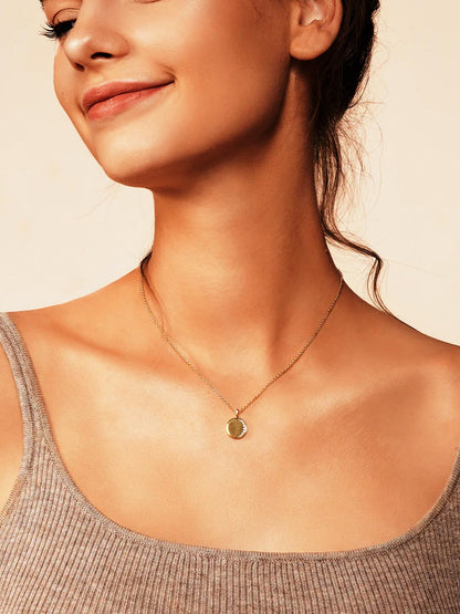 Crescent Crystal Pendant Necklace