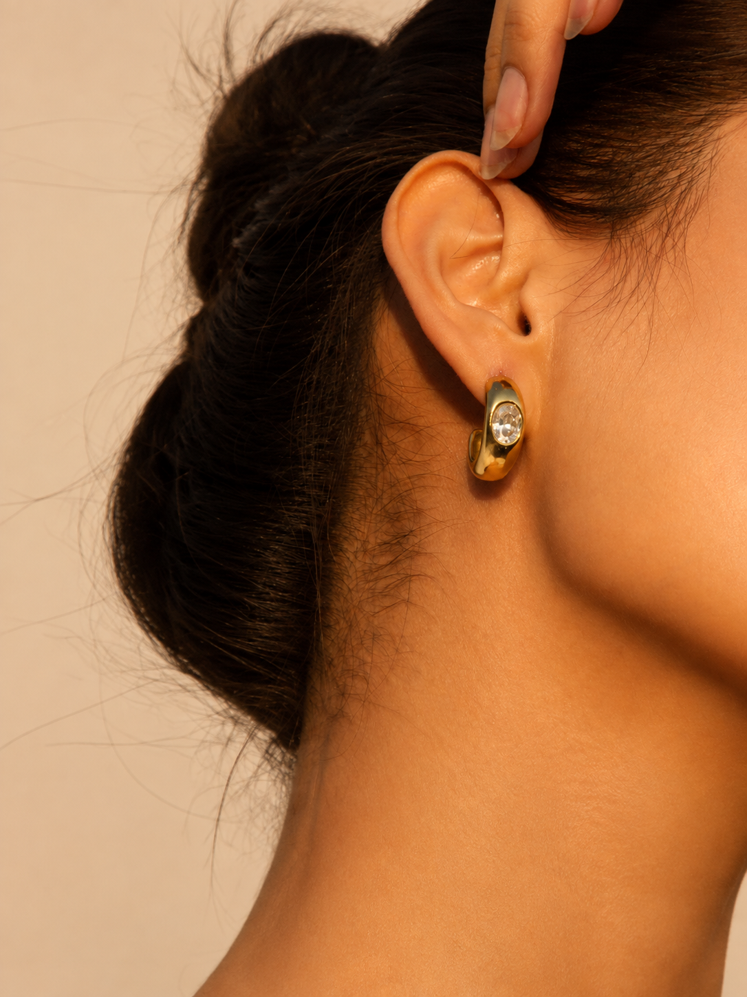 Luminous Arc Zircon Earrings