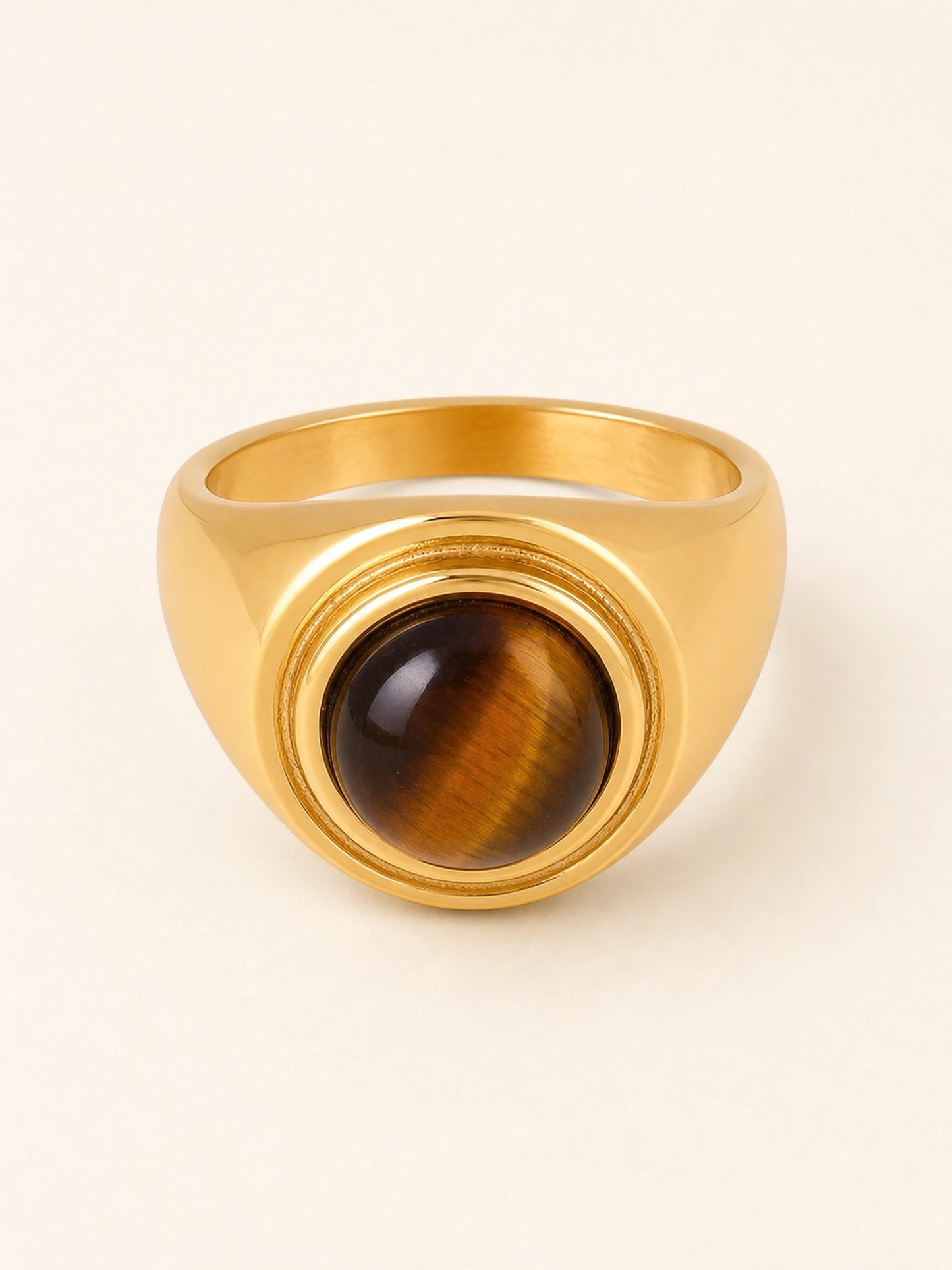 Turquoise Cat Eye Double Stone Ring