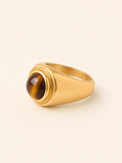Turquoise Cat Eye Double Stone Ring