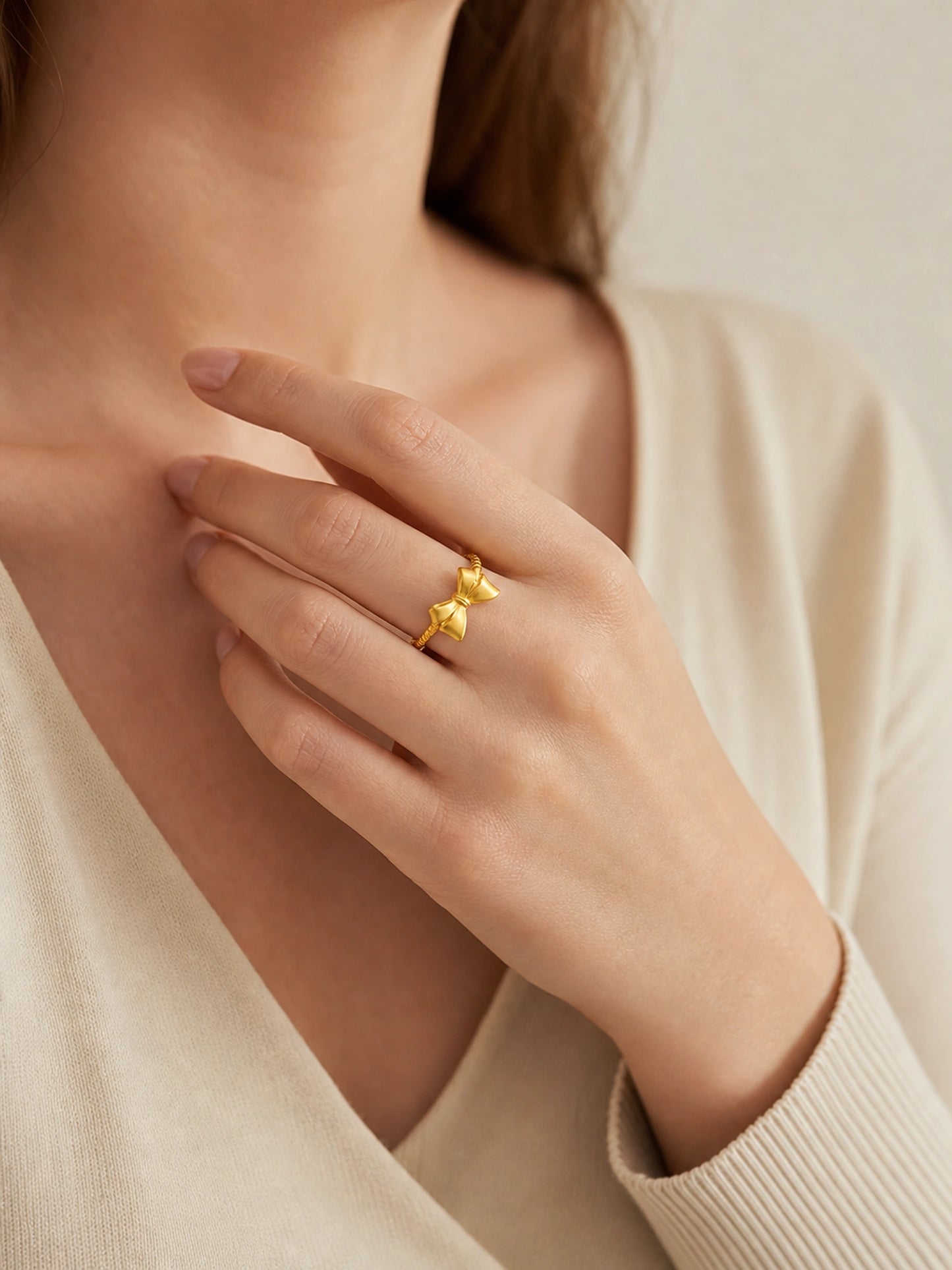 Sweet Bow Open Ring