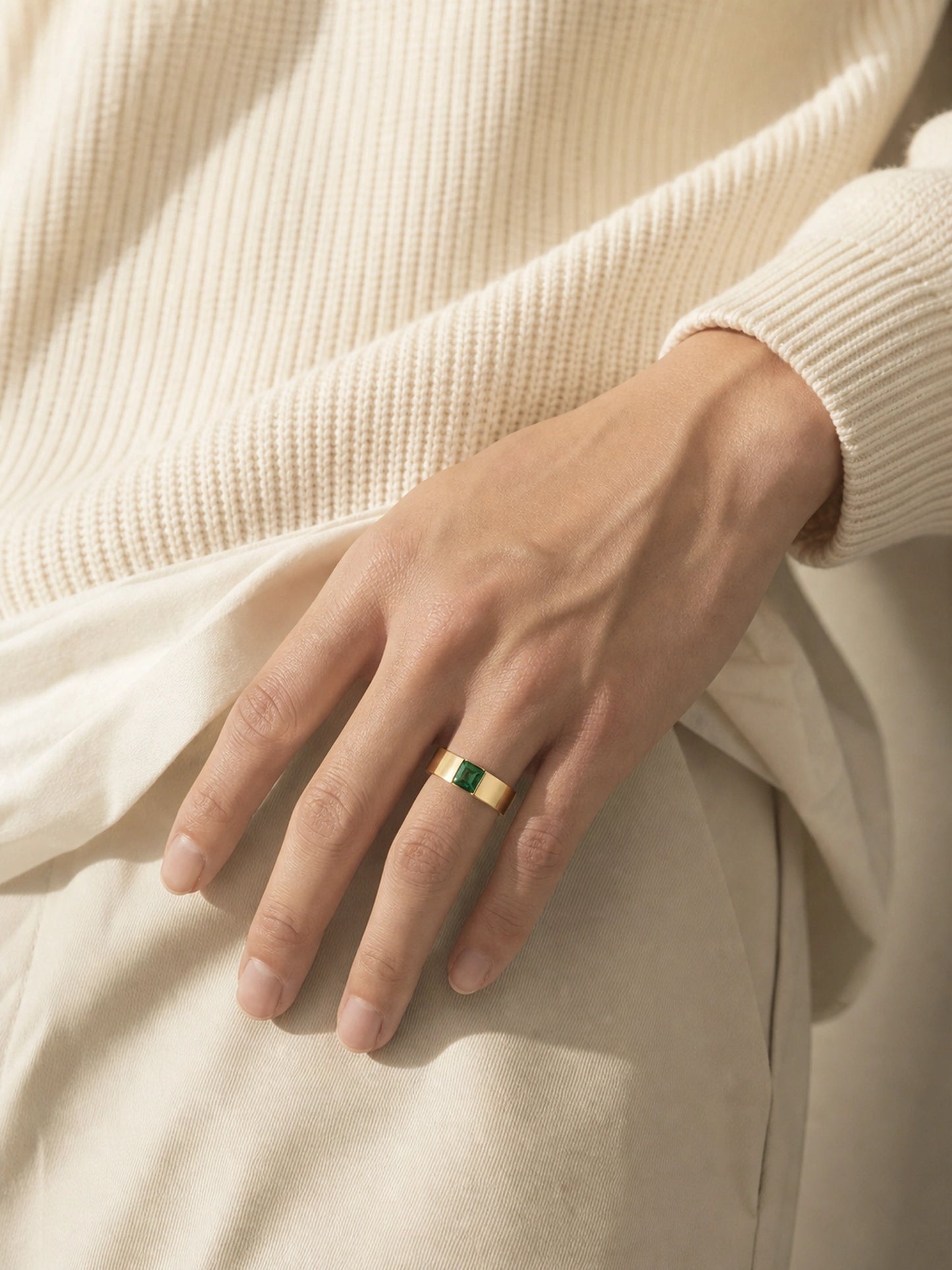 Emerald Zircon Ring