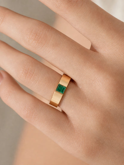 Emerald Zircon Ring