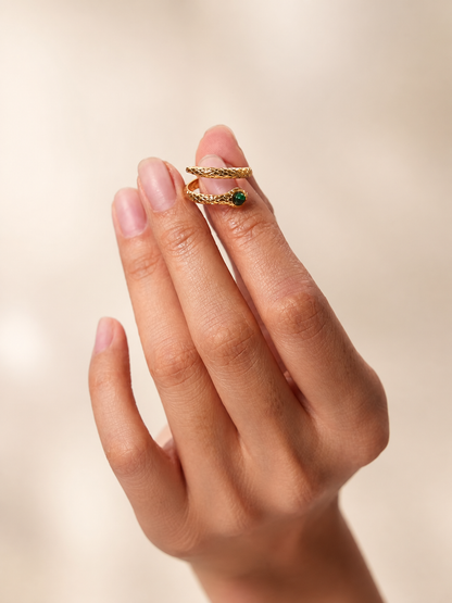 Malachite Cobra Open Ring